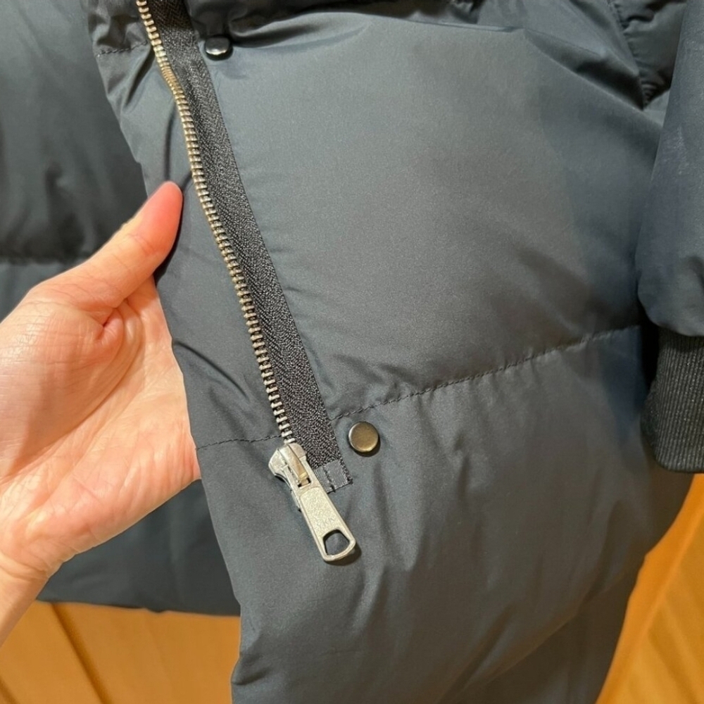 Everlane Womens Navy Blue Puffer Down Hooded Long Coat Size XS - Picture 4 of 7